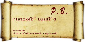 Platzkó Buzád névjegykártya